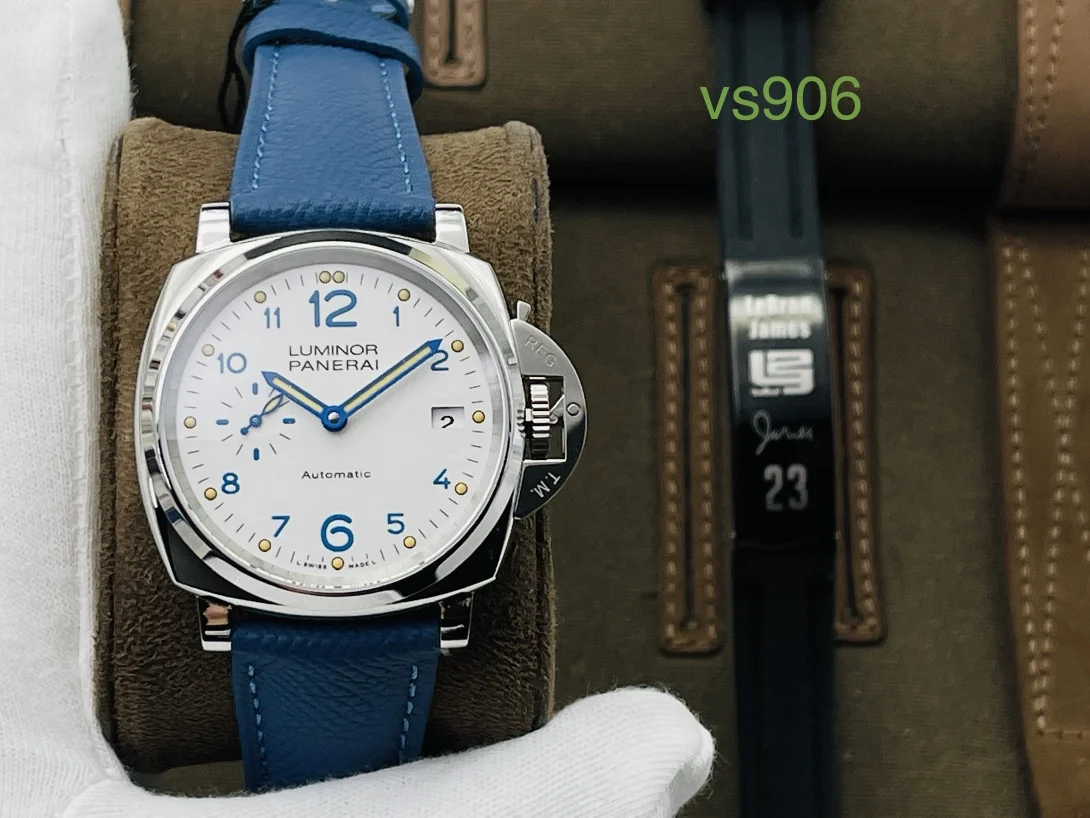 Panerai Blue Dial PAM00906 — photographed off the sweep