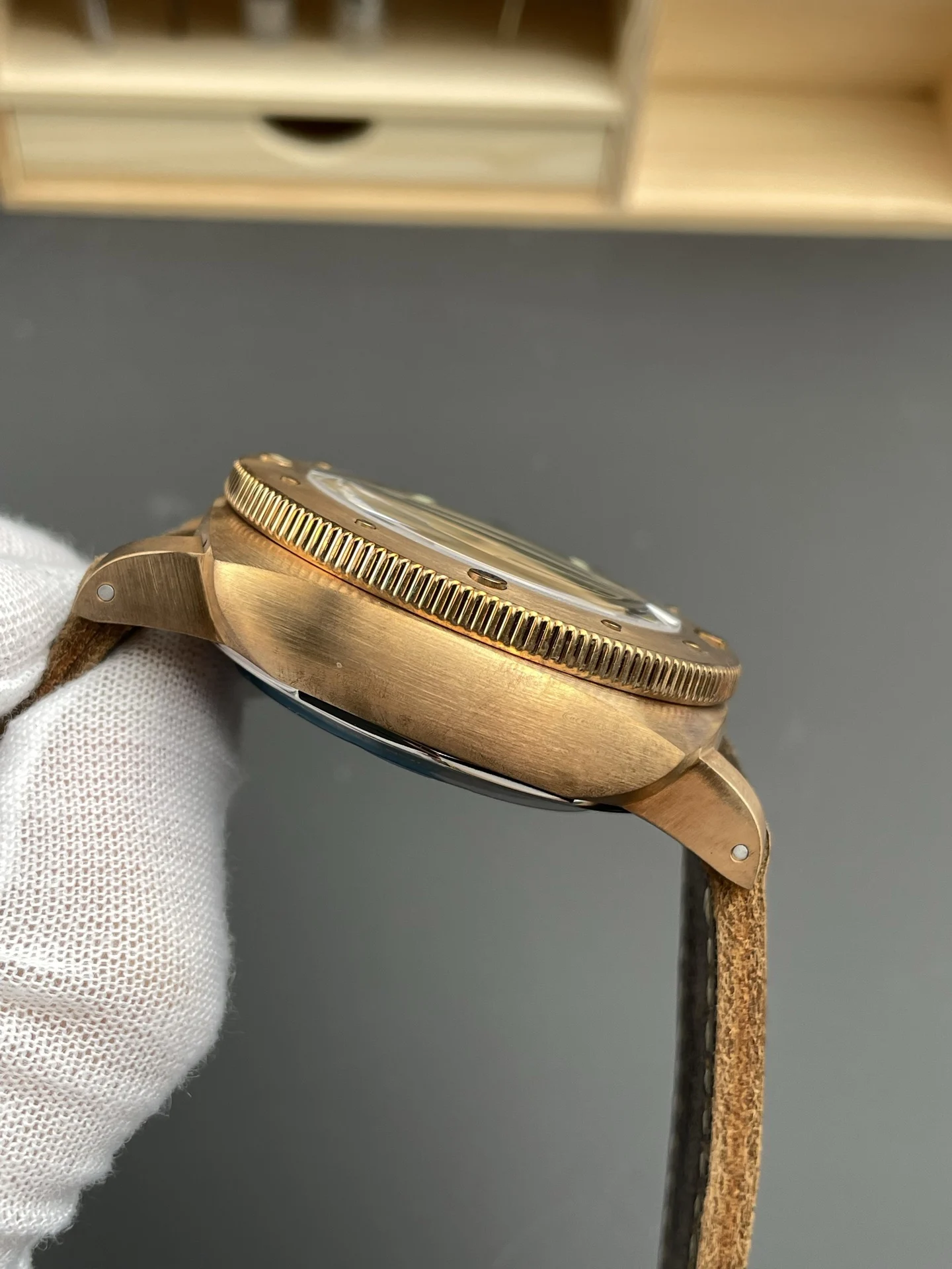Panerai Bronze PAM00382 47mm — photographed off the sweep