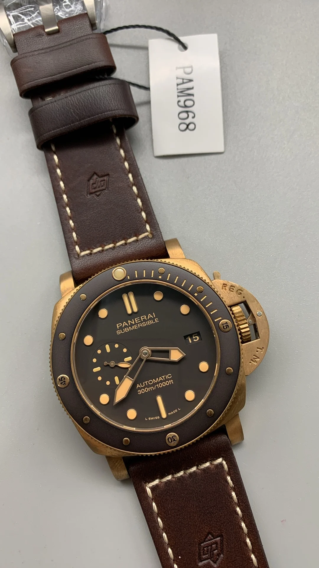 Panerai Bronze PAM00968 — photographed off the sweep