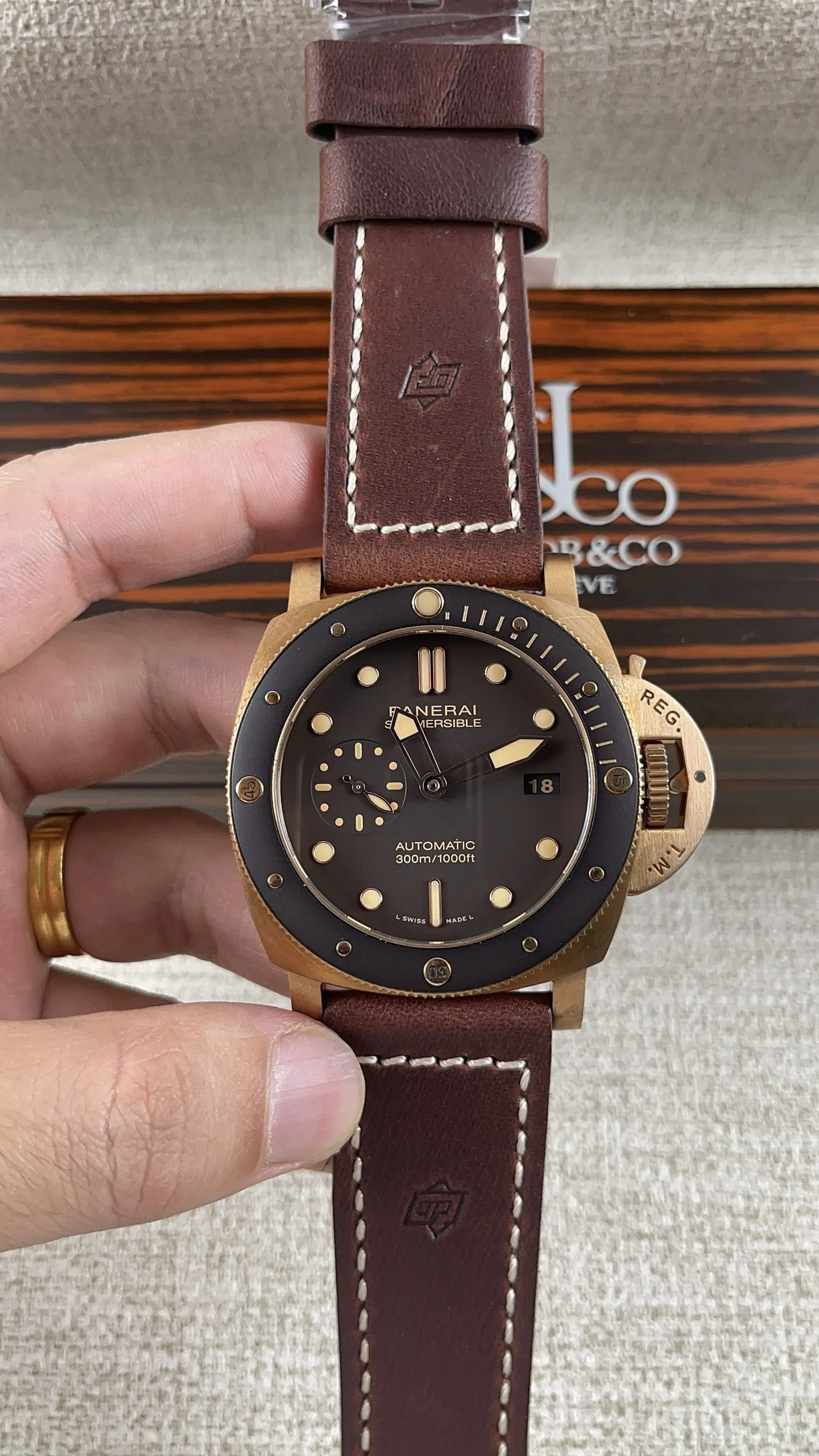 Panerai Bronze — photographed off the sweep