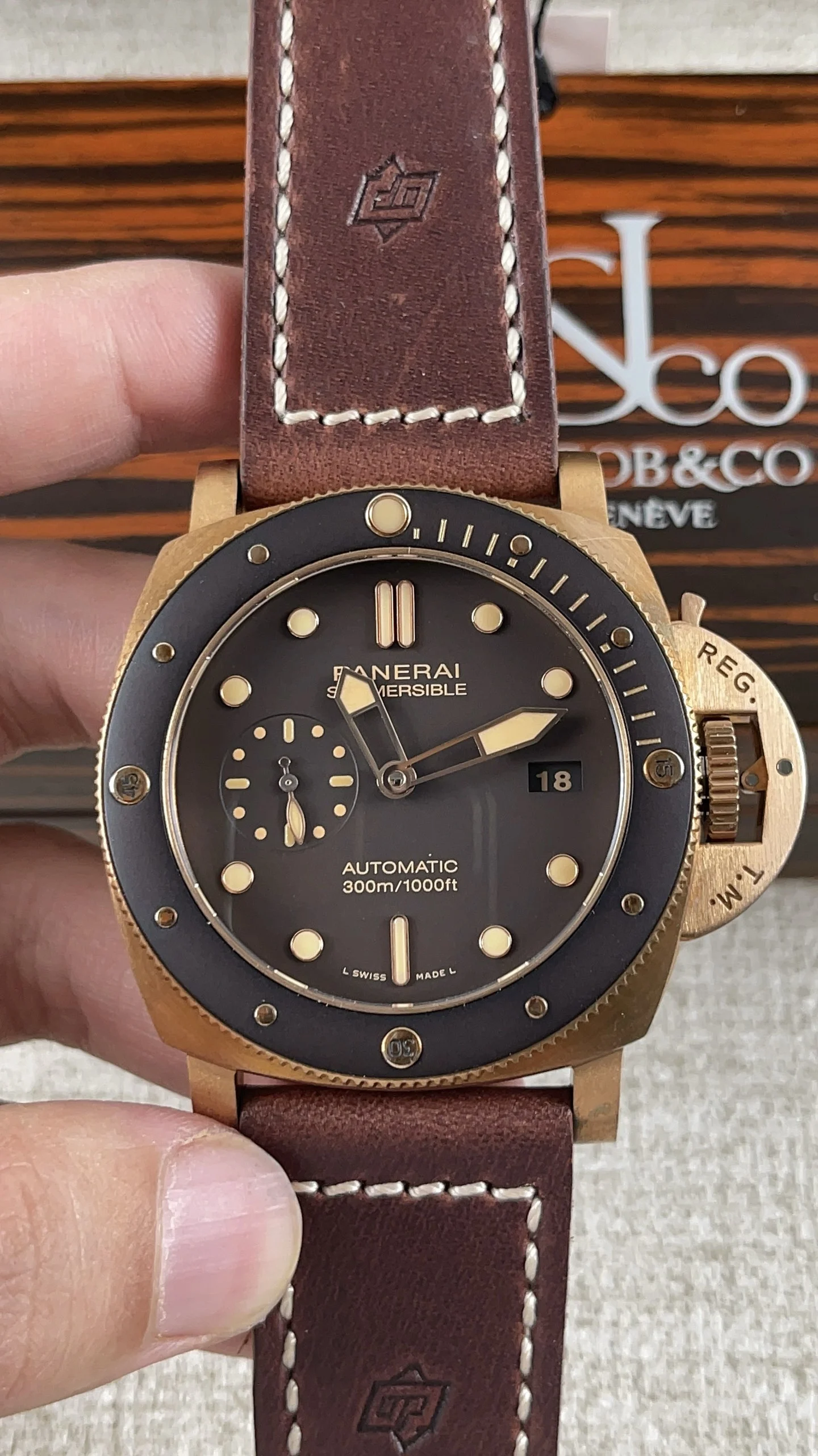 Panerai Bronze — photographed off the sweep