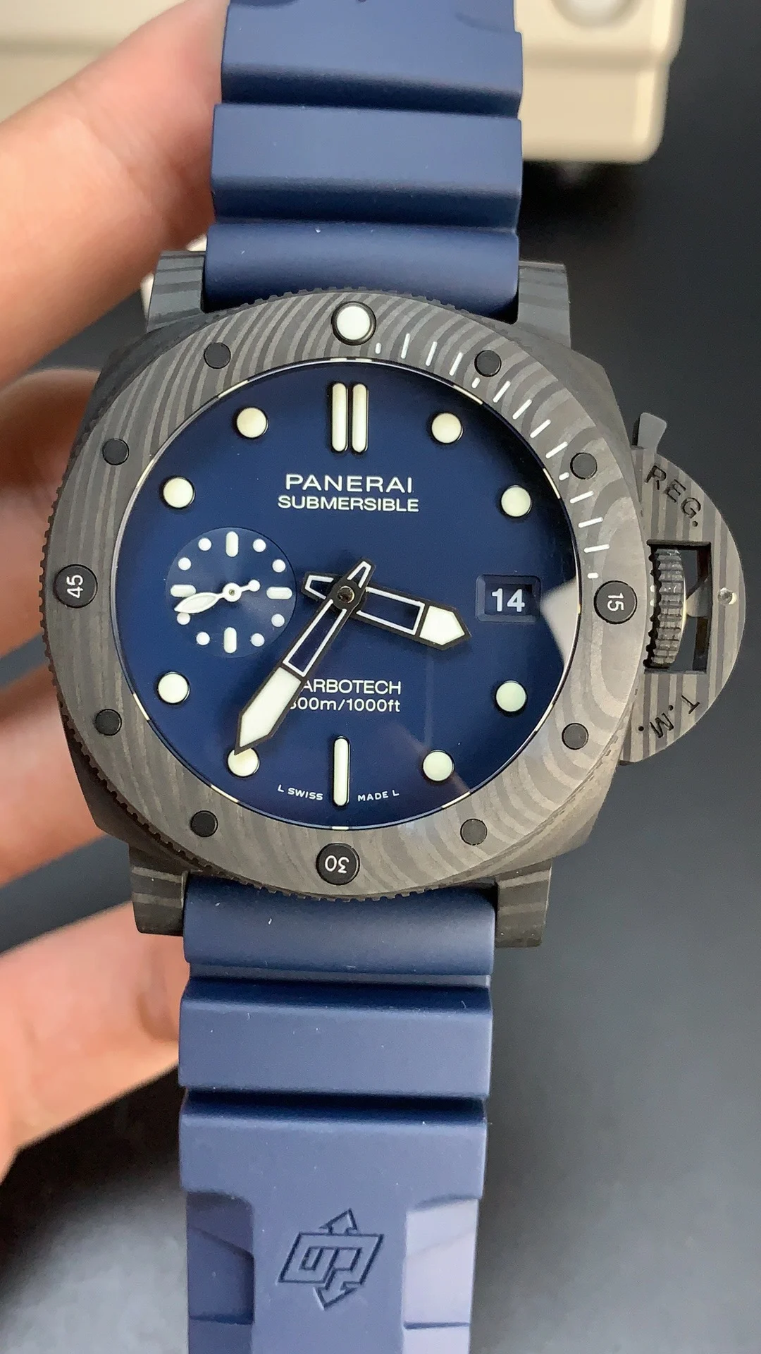 Panerai Carbon — photographed off the sweep