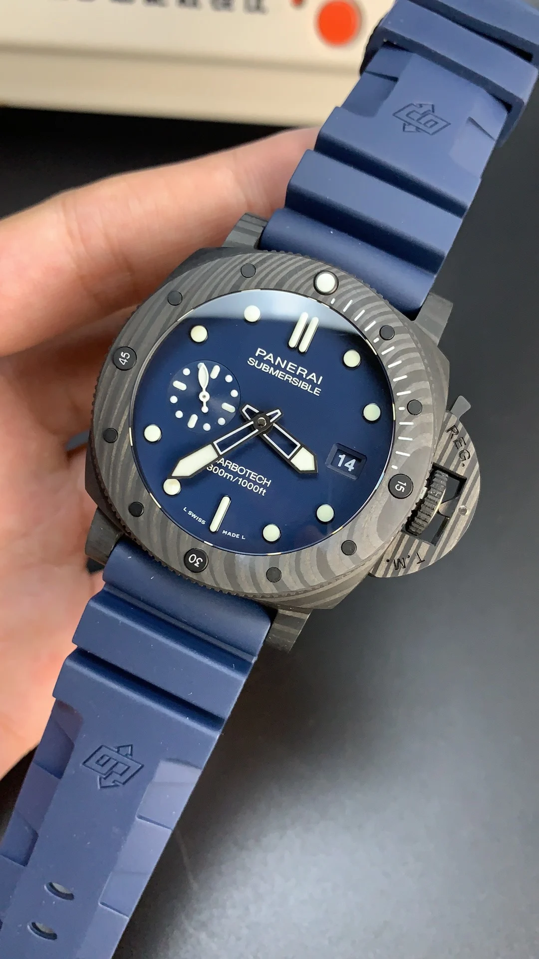 Panerai Carbon — photographed off the sweep
