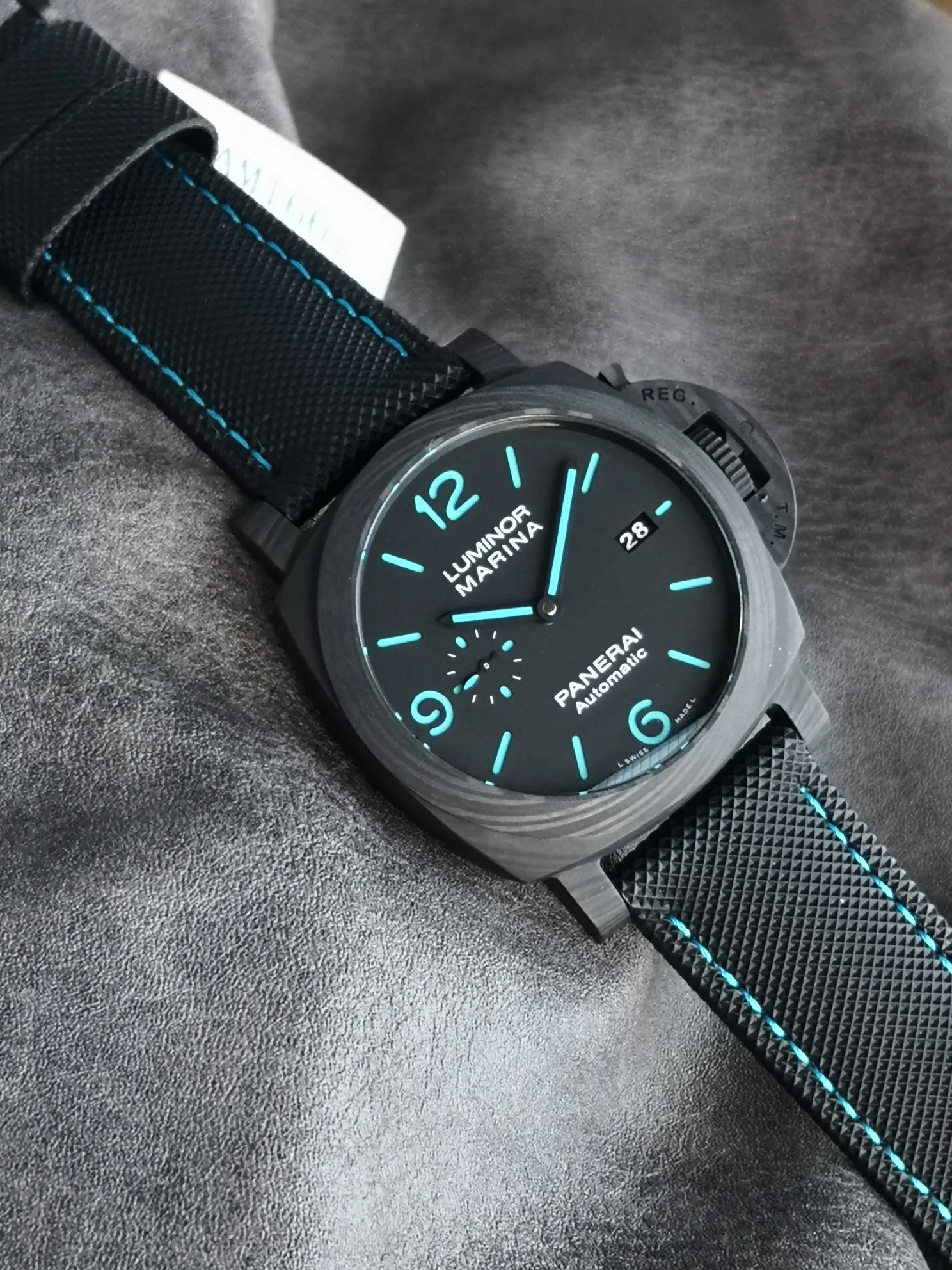 Panerai Carbon Black Dial PAM01661 — photographed off the sweep