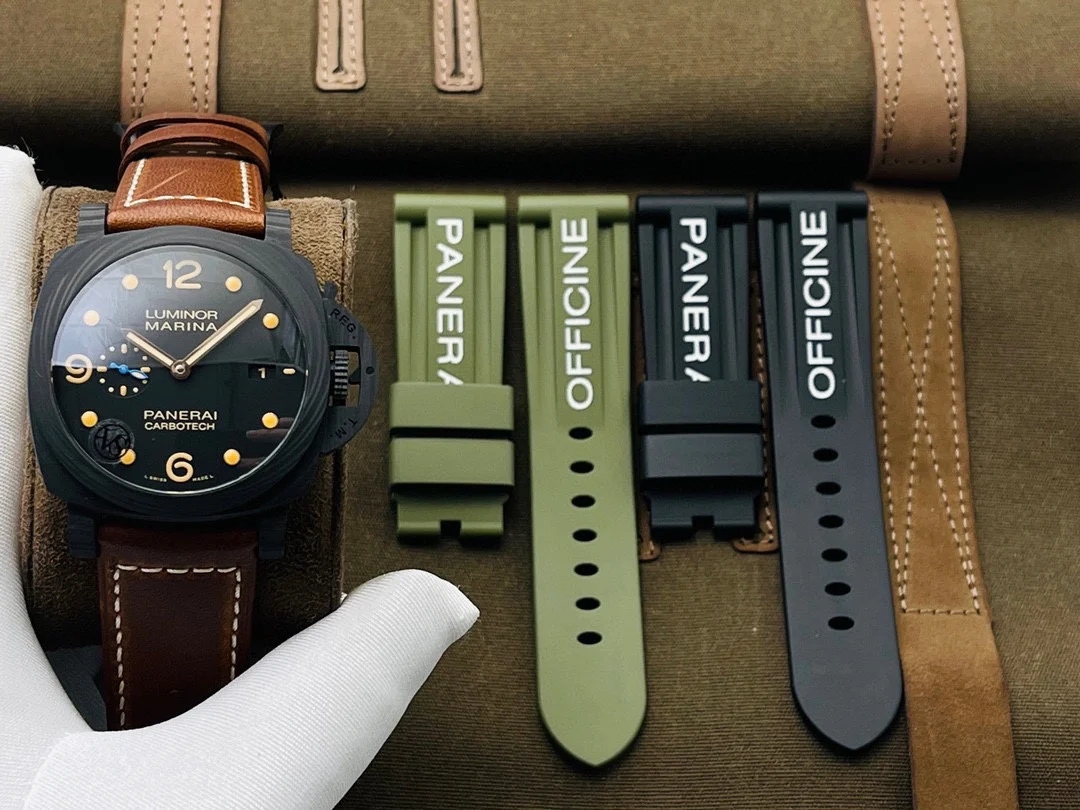 Panerai Carbon Blue Dial PAM00661 — photographed off the sweep
