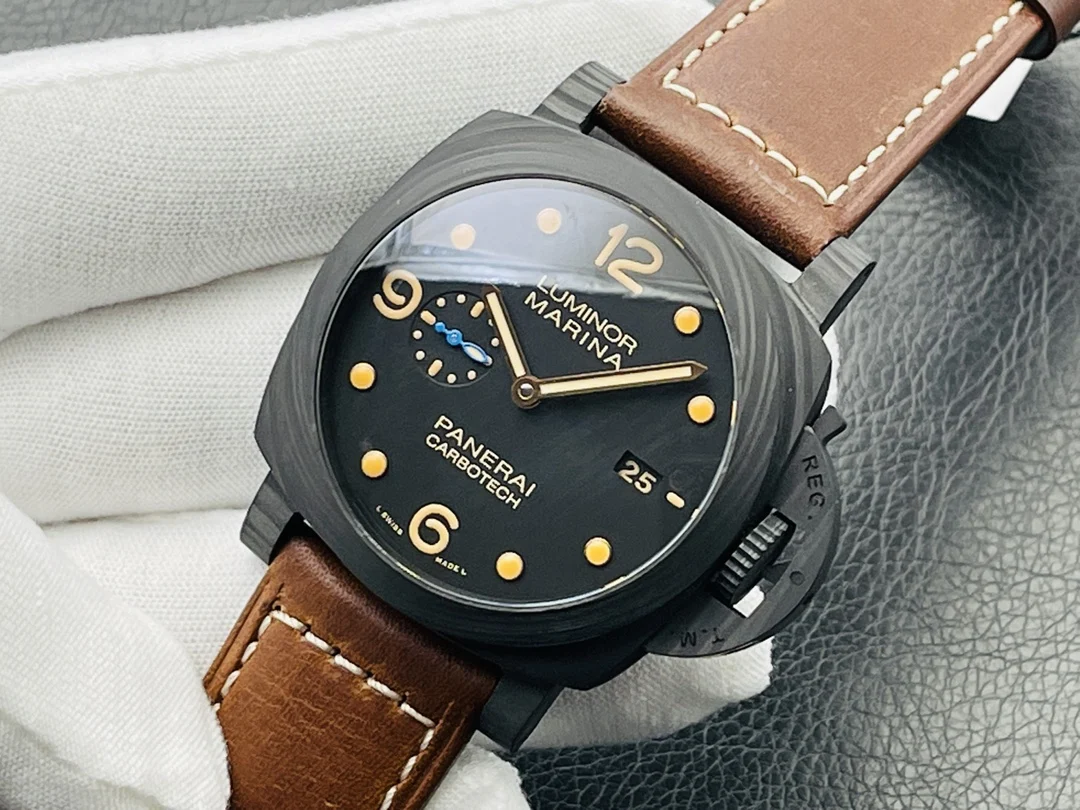 Panerai Carbon Blue Dial PAM00661 — photographed off the sweep