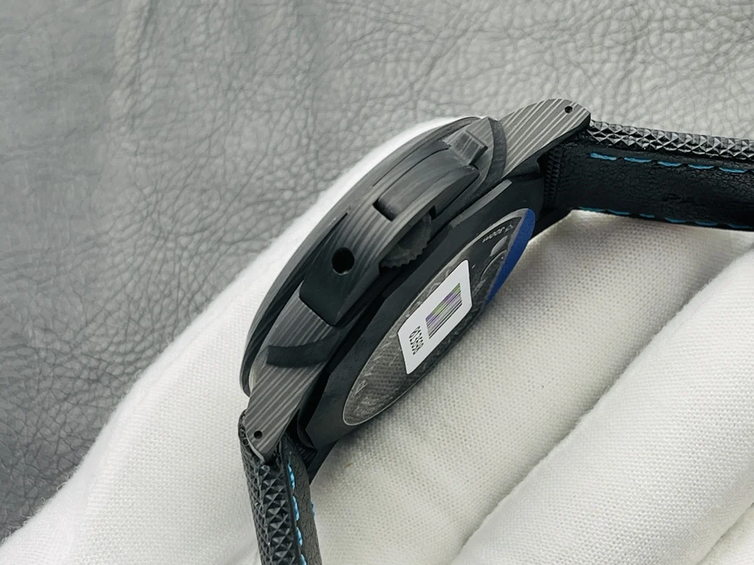 Panerai Carbon Blue Dial PAM01661 44mm — photographed off the sweep