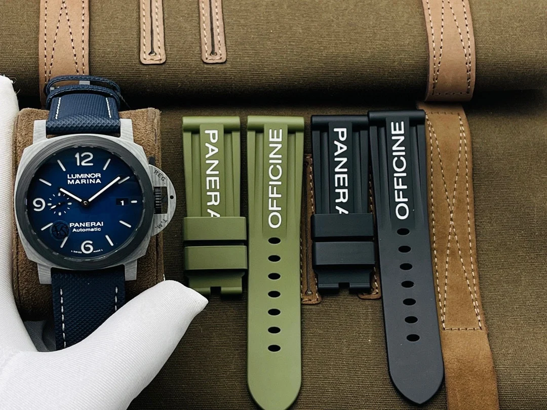 Panerai Carbon Blue Dial PAM01663 44mm — photographed off the sweep