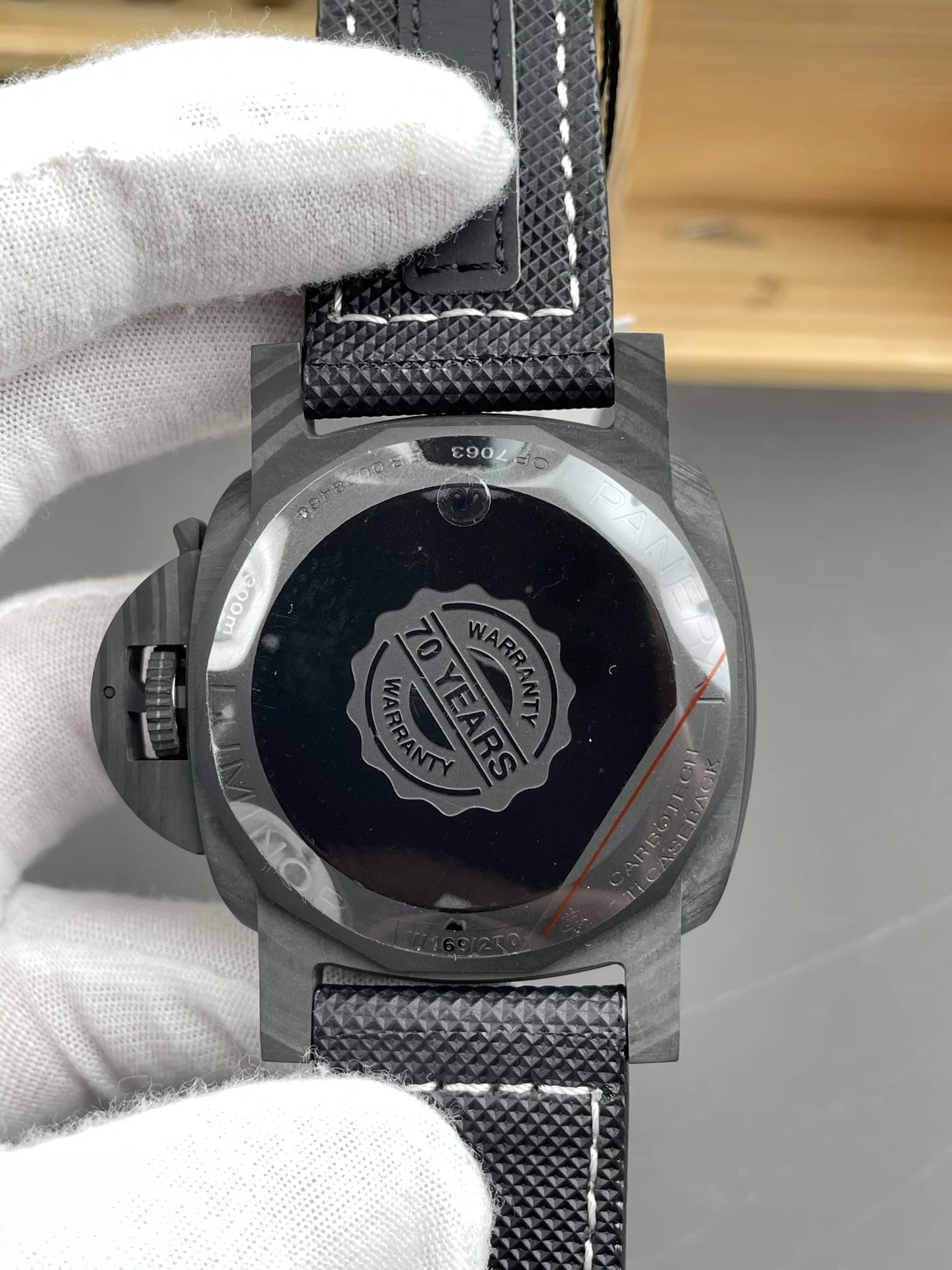 Panerai Carbon PAM01118 44mm — photographed off the sweep