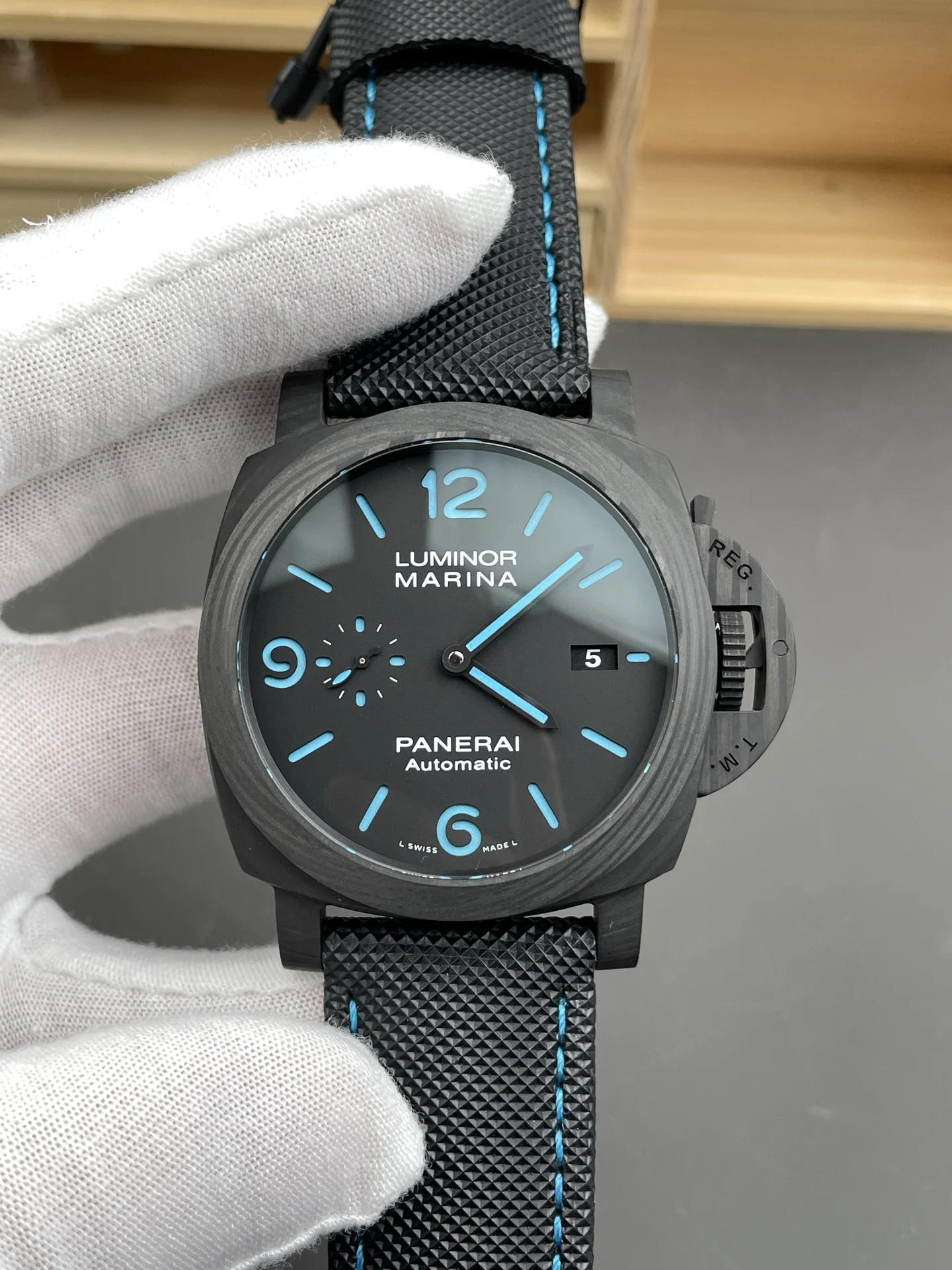 Panerai Carbon PAM01661 — photographed off the sweep