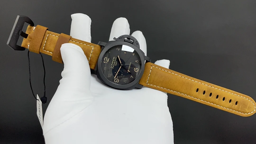 Panerai Ceramic Black Dial PAM00441 44mm — photographed off the sweep