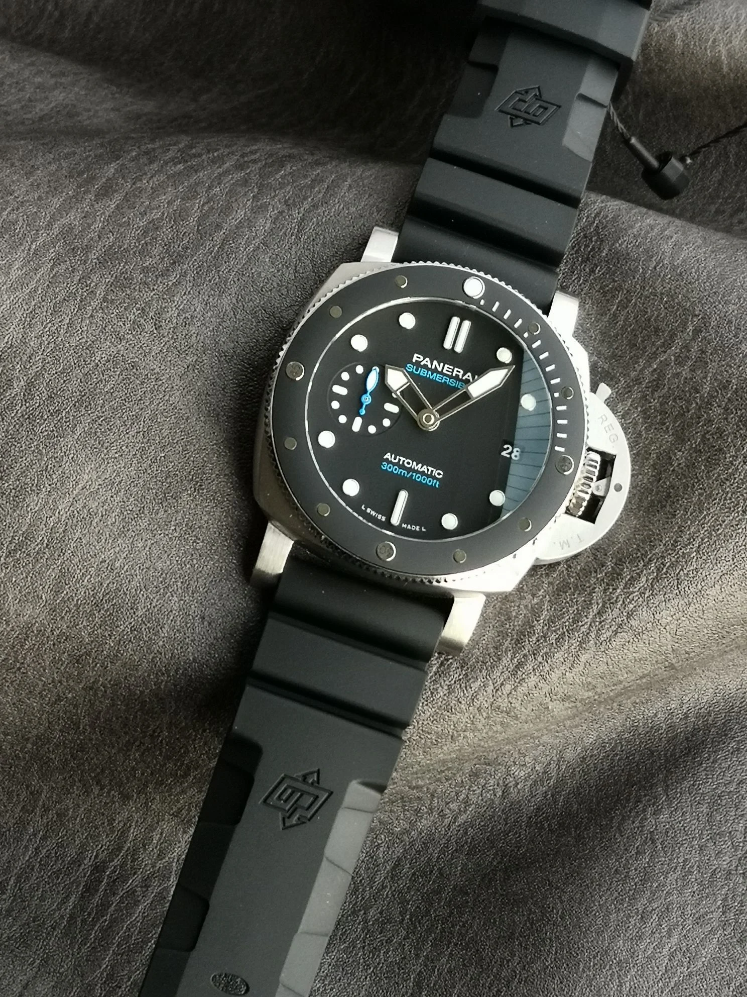 Panerai Ceramic Black Dial PAM00683 — photographed off the sweep