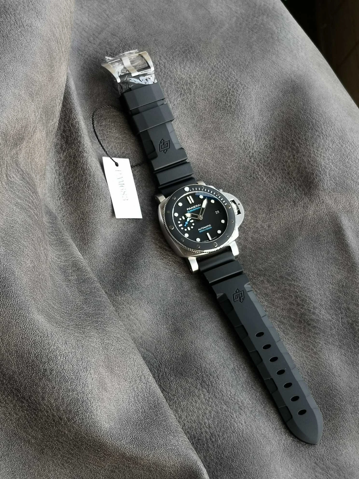 Panerai Ceramic Black Dial PAM00683 — photographed off the sweep