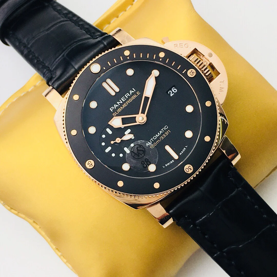 Panerai Ceramic Black Dial PAM00974 42mm — photographed off the sweep