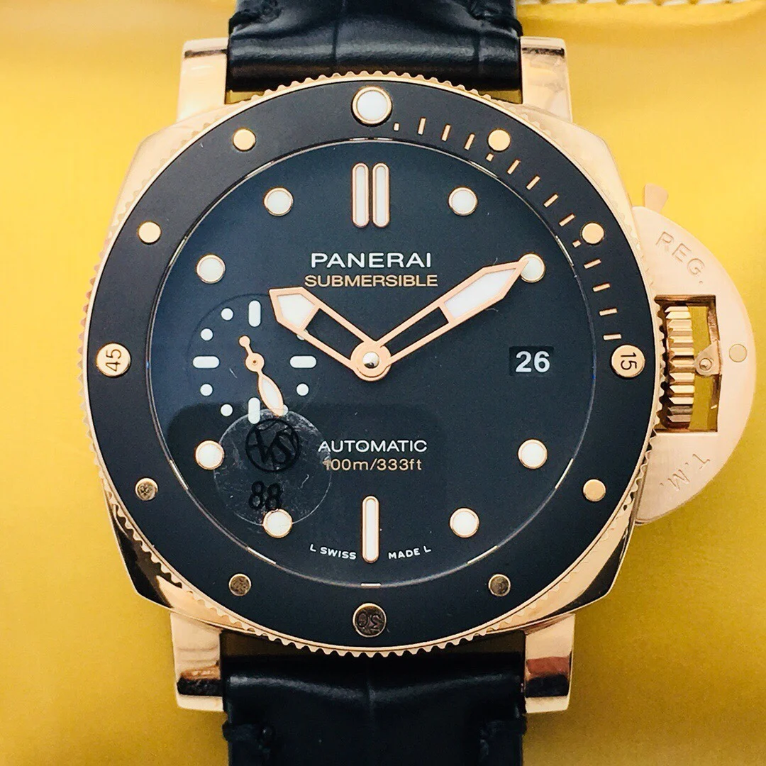 Panerai Ceramic Black Dial PAM00974 42mm — photographed off the sweep