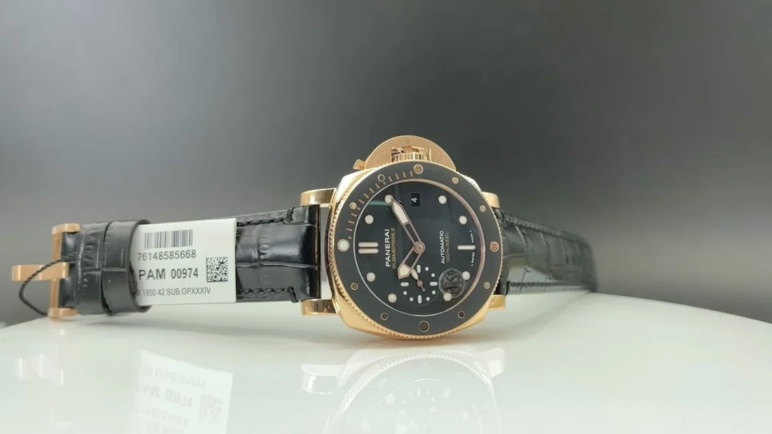 Panerai Ceramic Black Dial PAM00974 42mm — photographed off the sweep