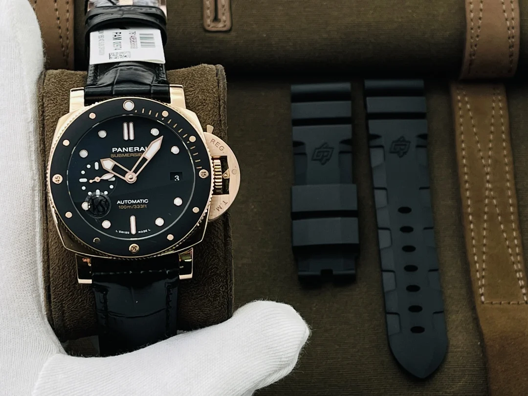 Panerai Ceramic Black Dial PAM00974 42mm — photographed off the sweep