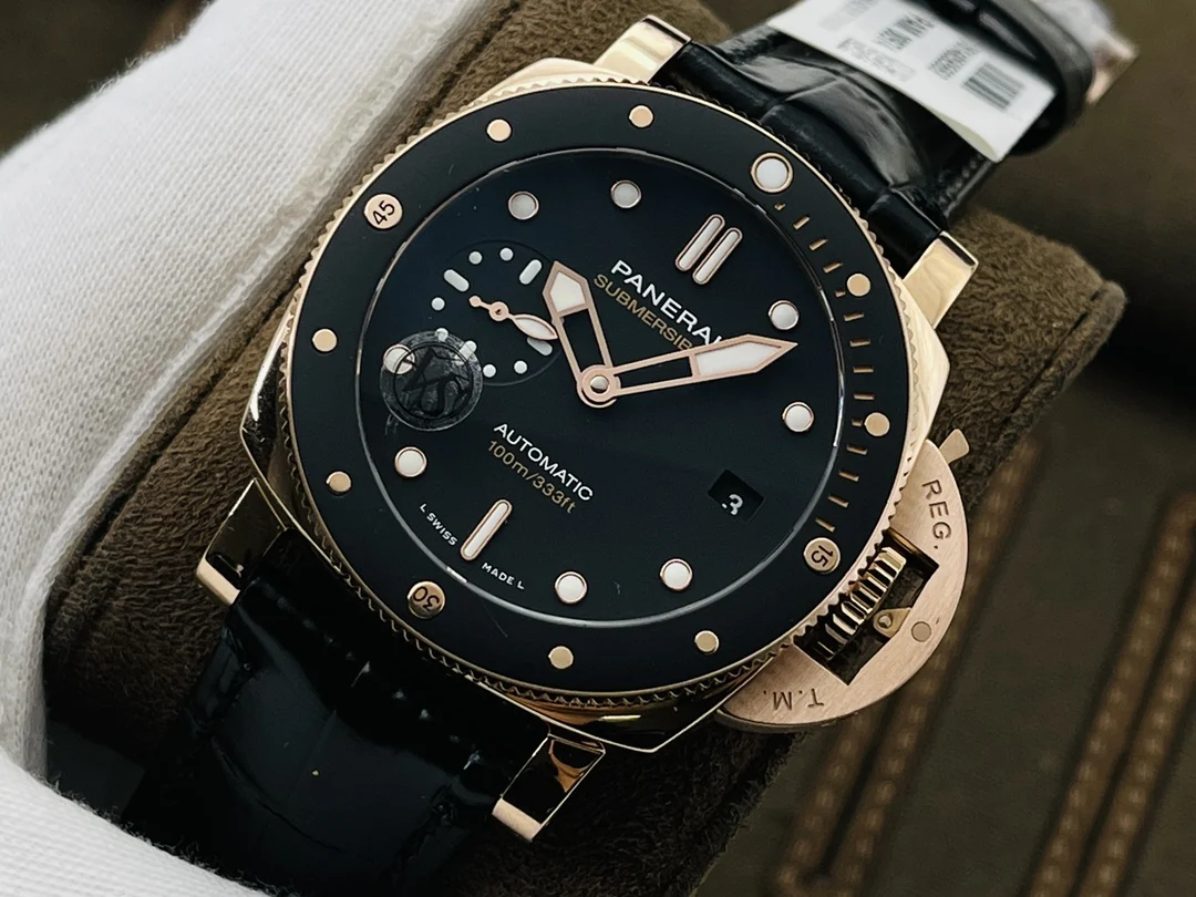 Panerai Ceramic Black Dial PAM00974 42mm — photographed off the sweep