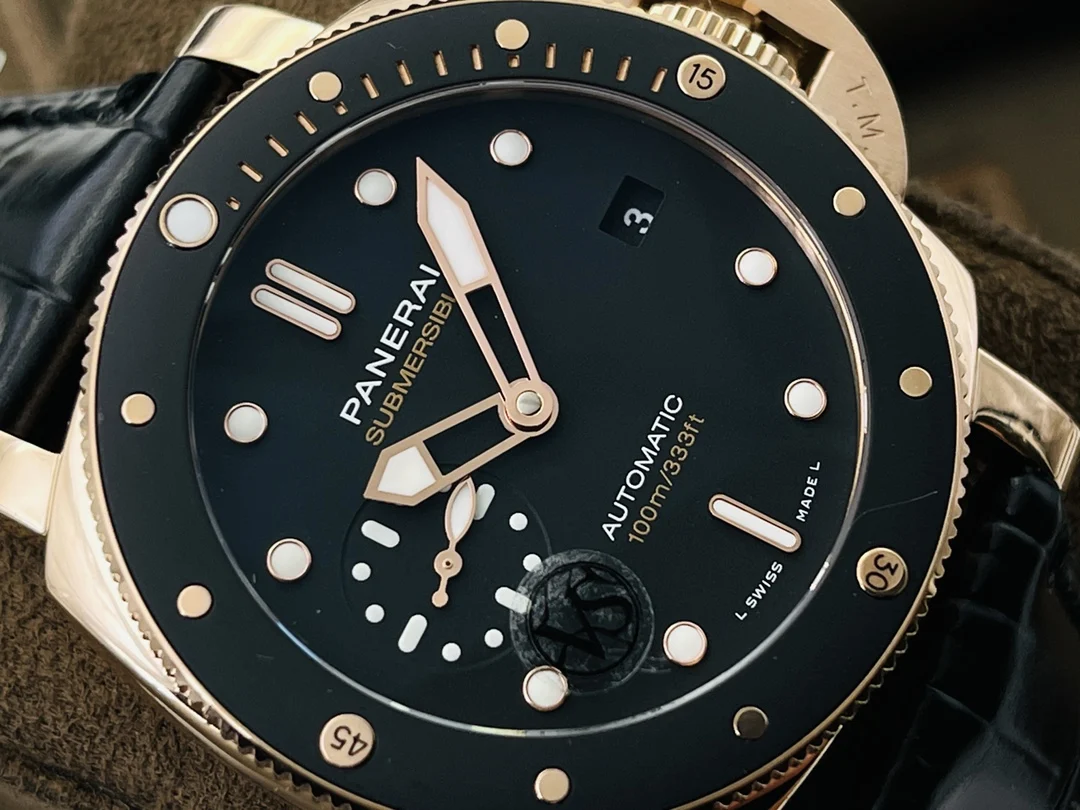 Panerai Ceramic Black Dial PAM00974 42mm — photographed off the sweep