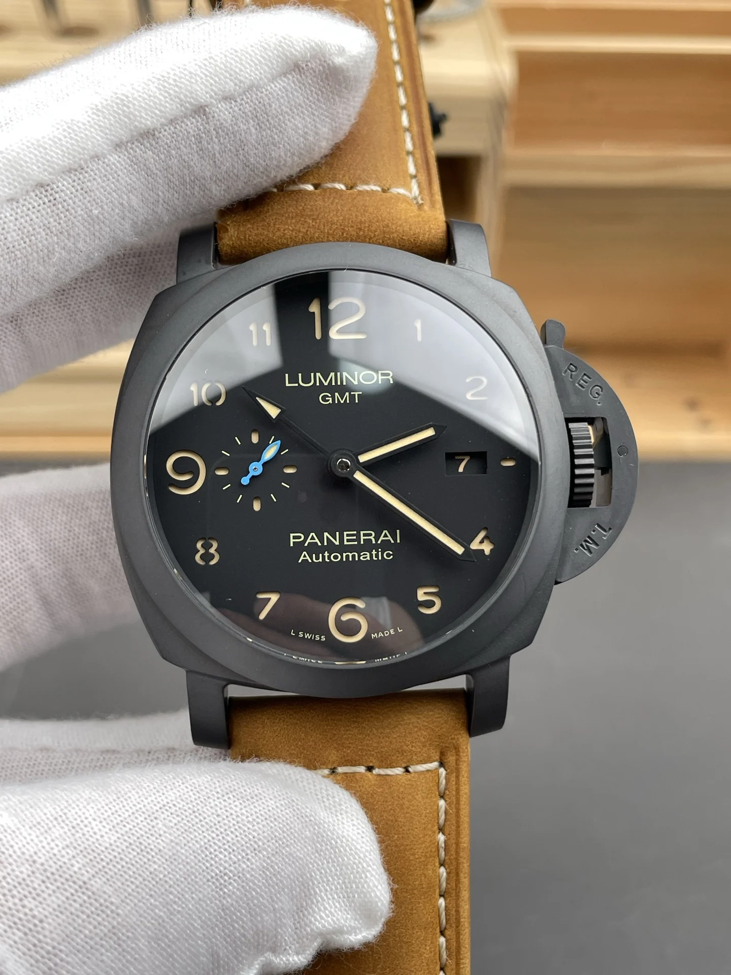 Panerai Ceramic Black Dial — photographed off the sweep