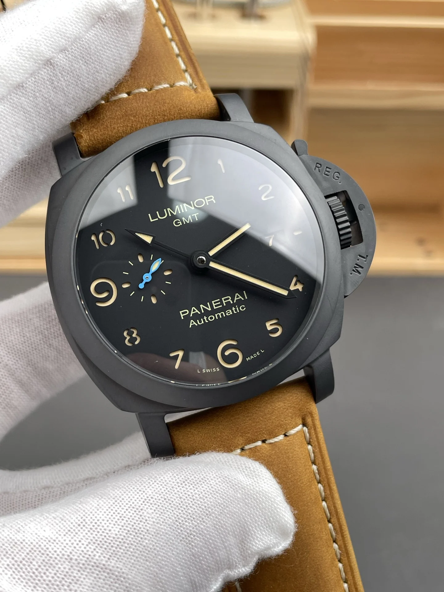 Panerai Ceramic Black Dial — photographed off the sweep