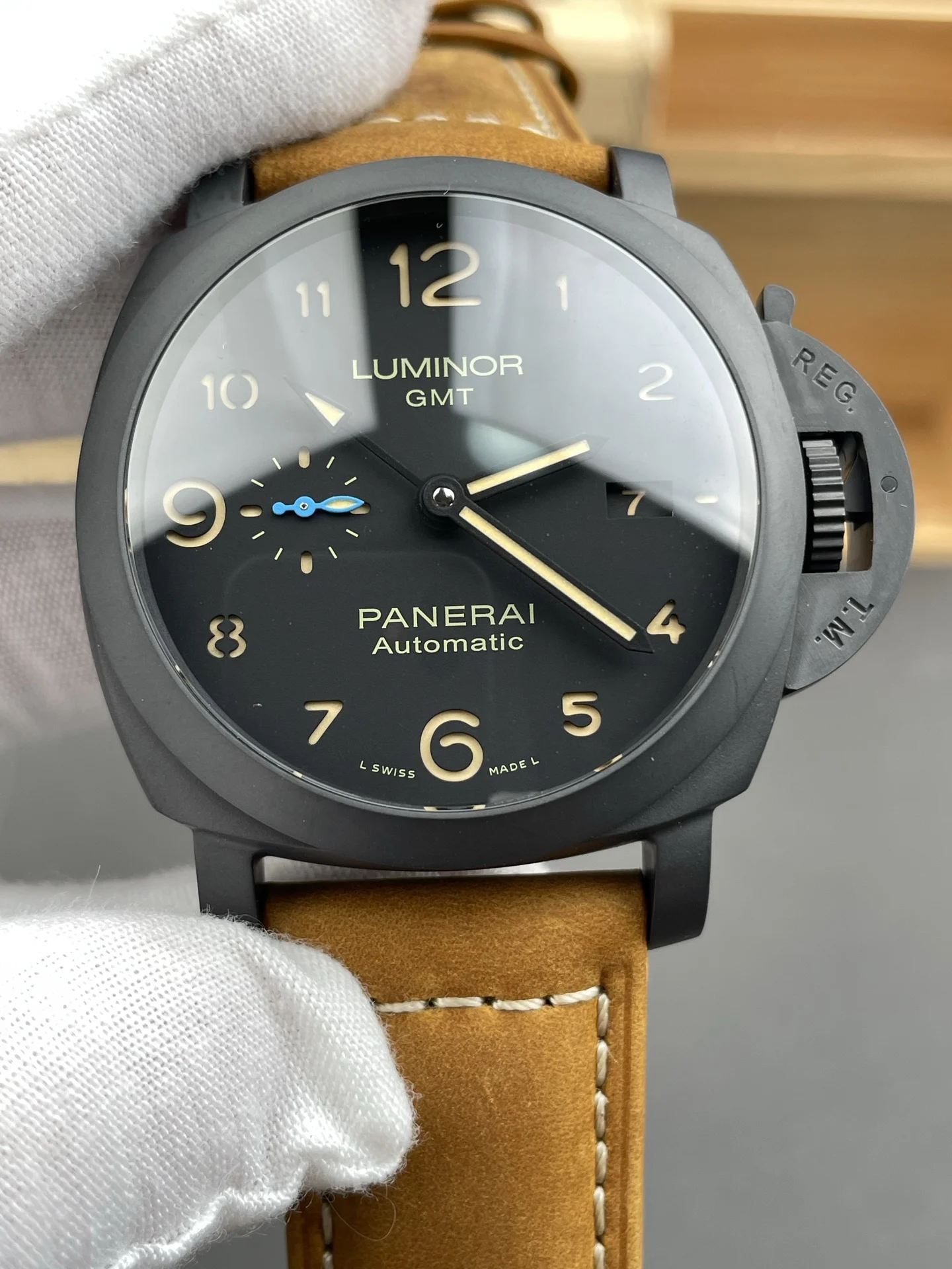 Panerai Ceramic Black Dial — photographed off the sweep