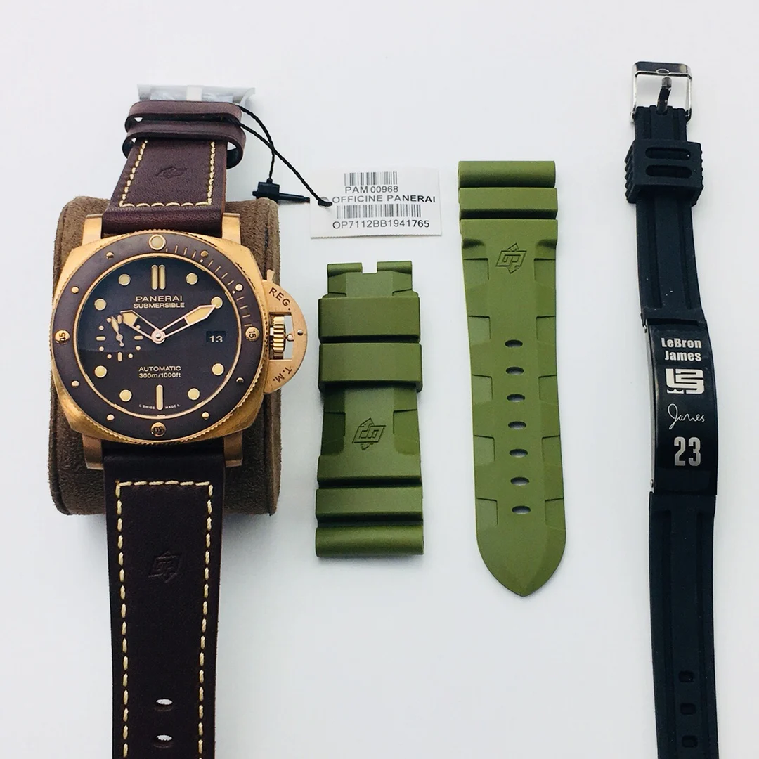 Panerai Ceramic Green Dial PAM00968 47mm — photographed off the sweep