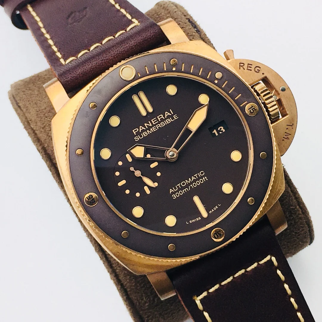 Panerai Ceramic Green Dial PAM00968 47mm — photographed off the sweep