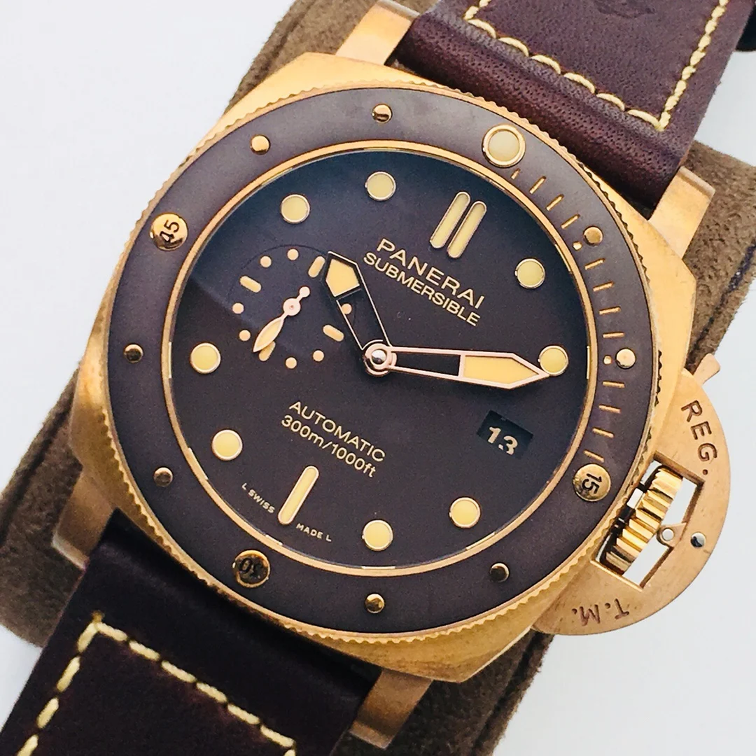 Panerai Ceramic Green Dial PAM00968 47mm — photographed off the sweep