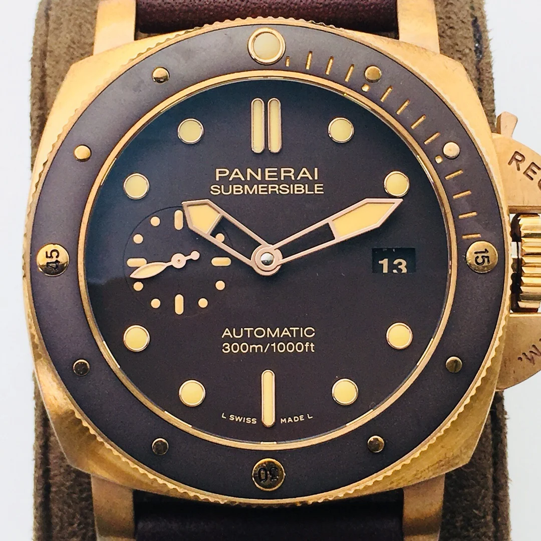 Panerai Ceramic Green Dial PAM00968 47mm — photographed off the sweep
