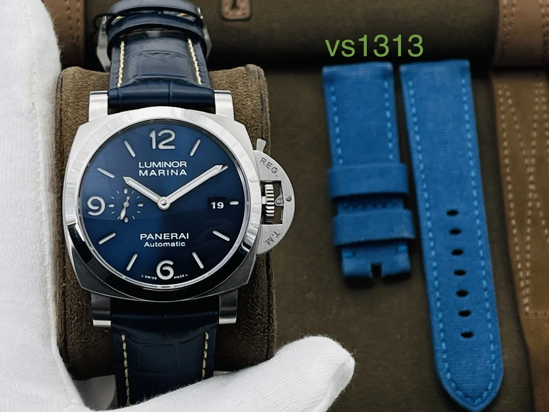 Panerai Luminor Marina Blue Dial PAM01313 44mm — photographed off the sweep