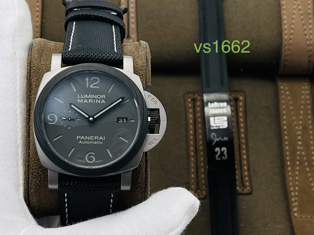 Panerai Luminor Marina Titanium Grey Dial 44mm — photographed off the sweep