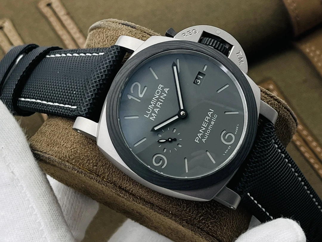 Panerai Luminor Marina Titanium Grey Dial 44mm — photographed off the sweep