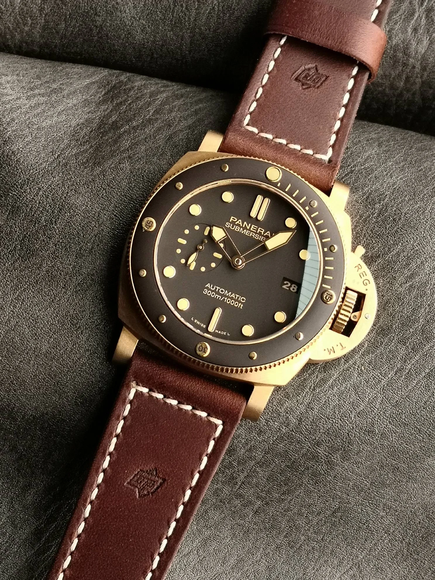 Panerai Luminor PAM00968 — photographed off the sweep