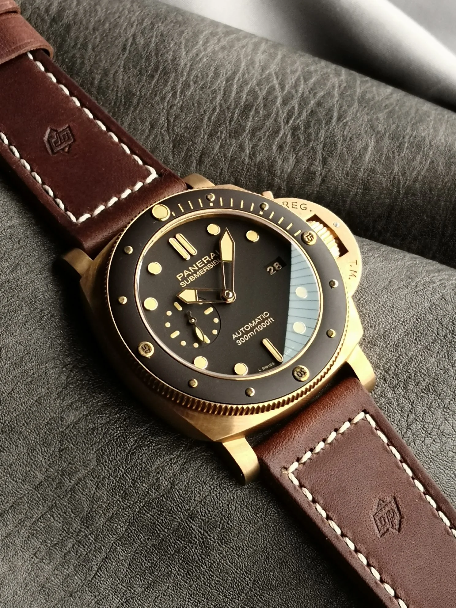 Panerai Luminor PAM00968 — photographed off the sweep