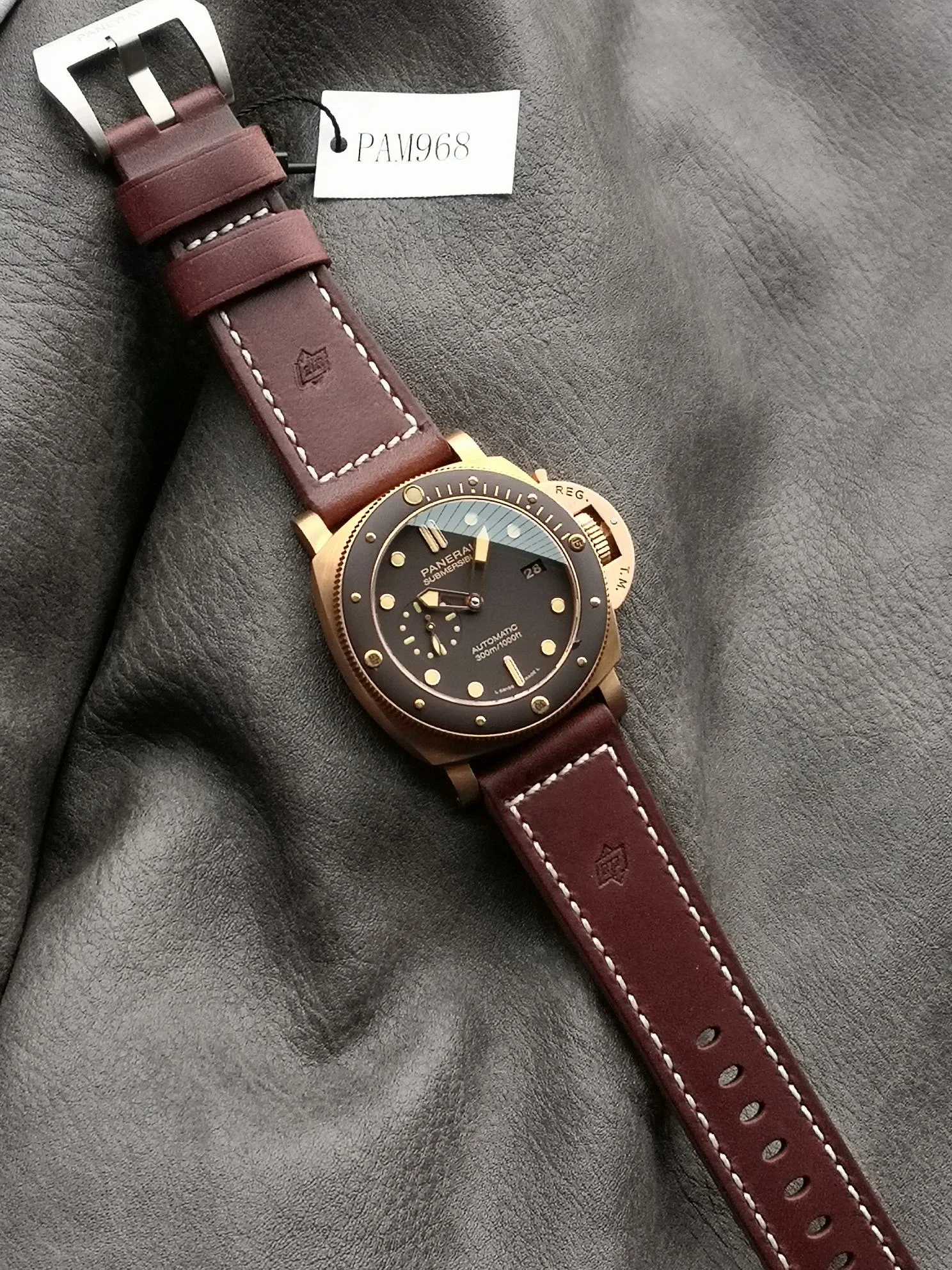 Panerai Luminor PAM00968 — photographed off the sweep
