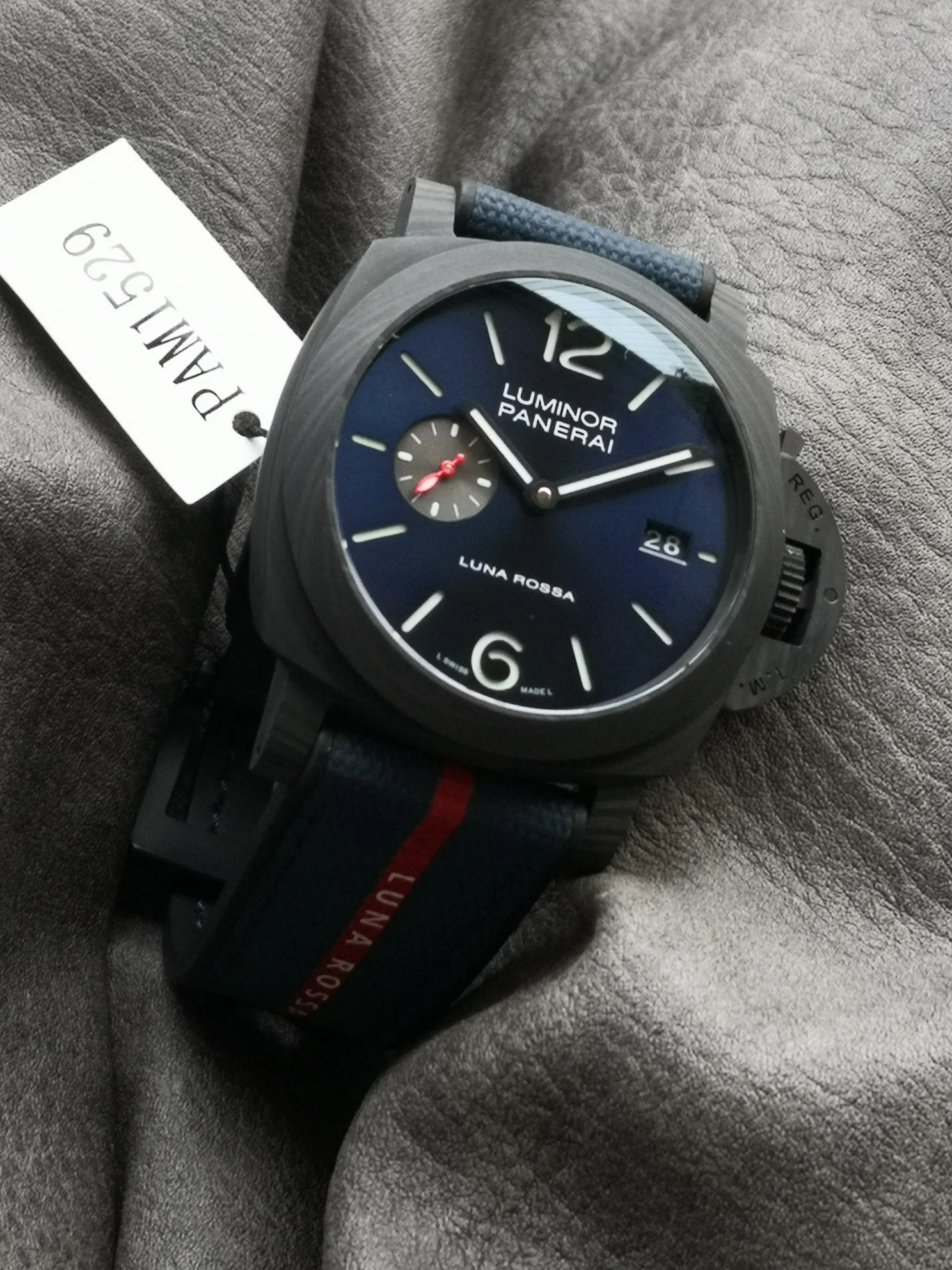 Panerai Luminor PAM01529 — photographed off the sweep