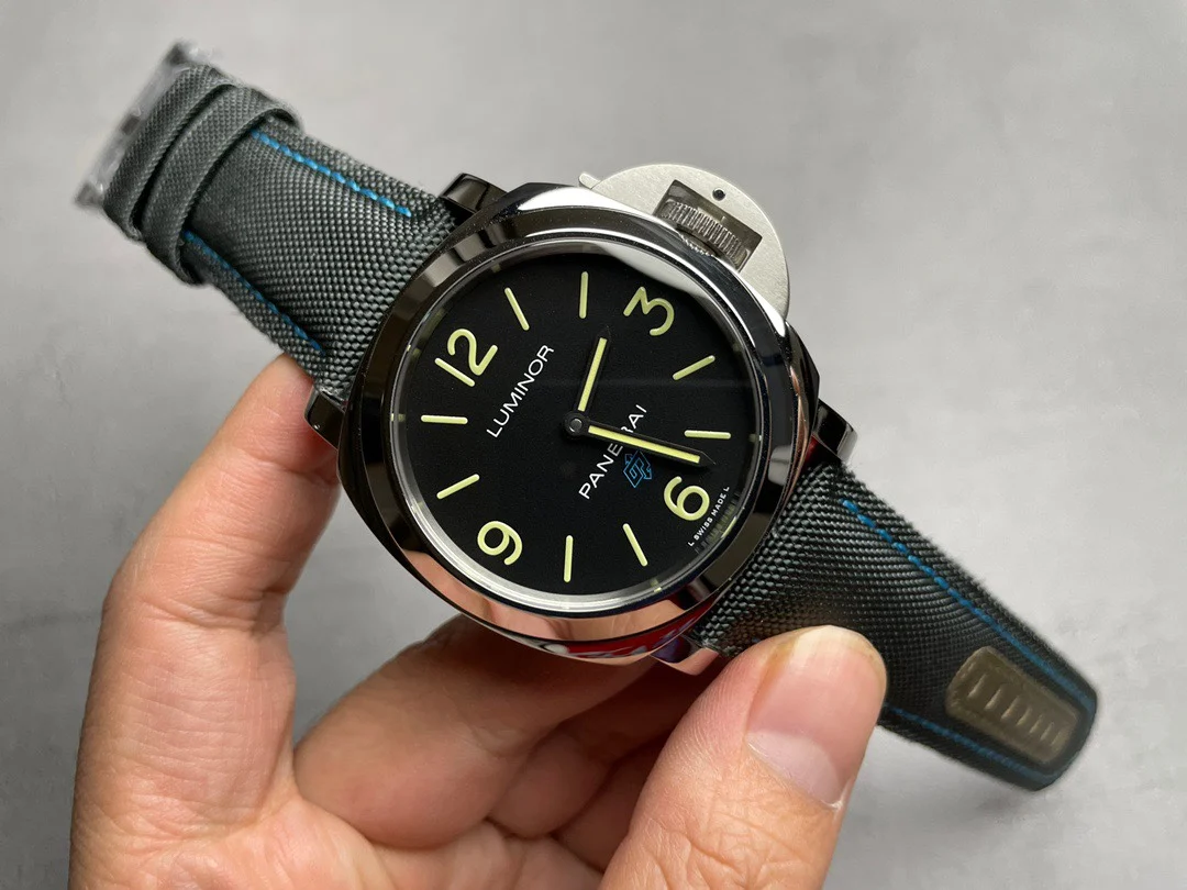 Panerai Luminor Steel Blue Dial PAM00774 44mm — photographed off the sweep
