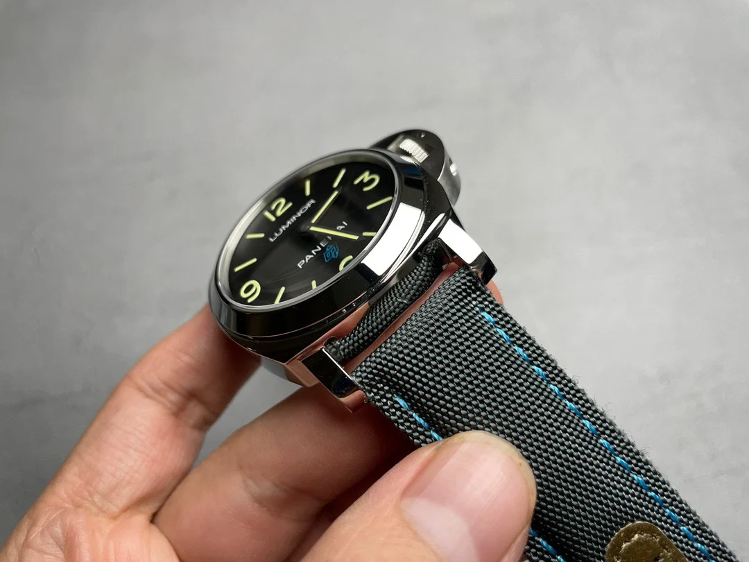 Panerai Luminor Steel Blue Dial PAM00774 44mm — photographed off the sweep