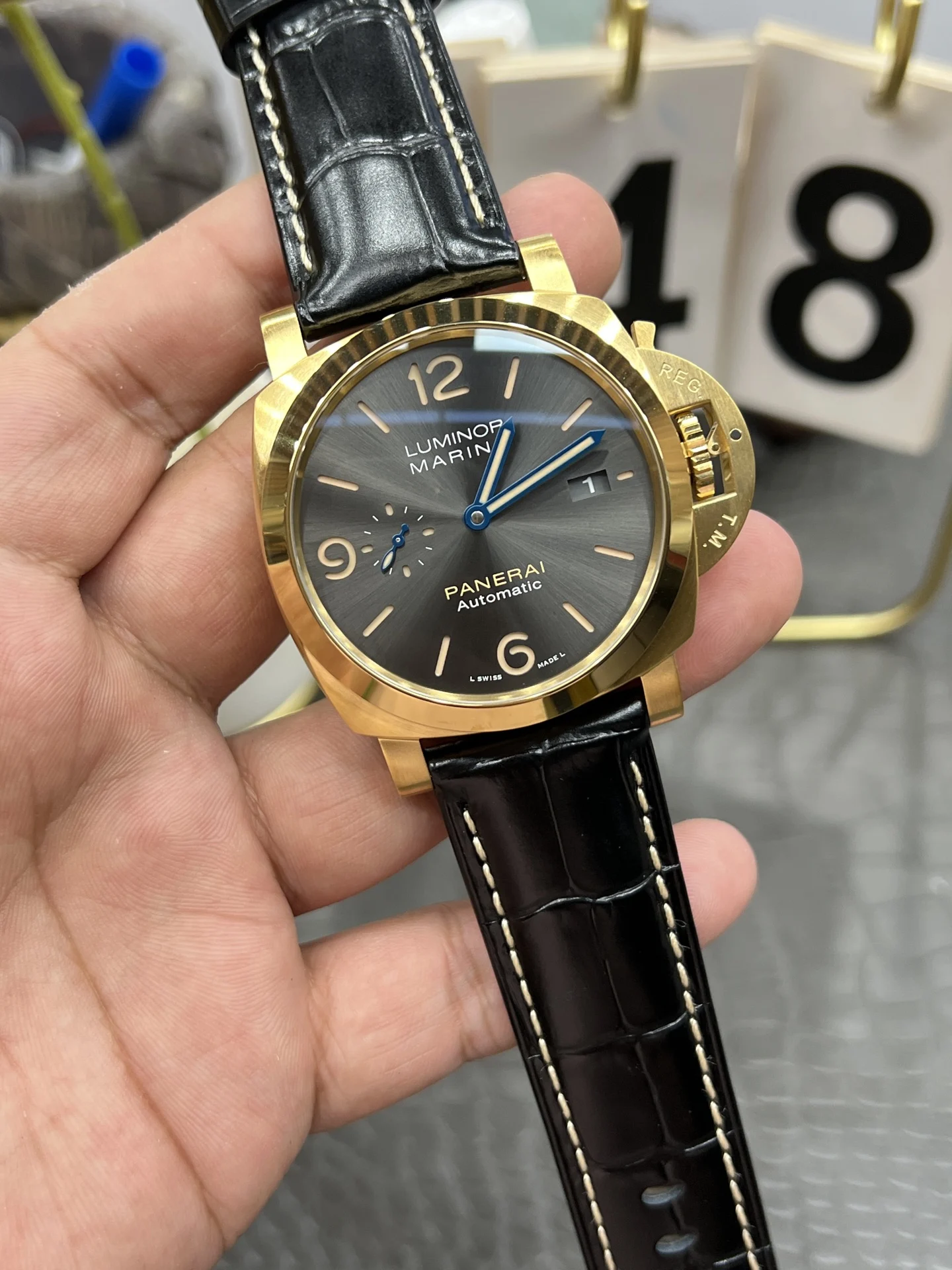 Panerai PAM01115 44mm — photographed off the sweep