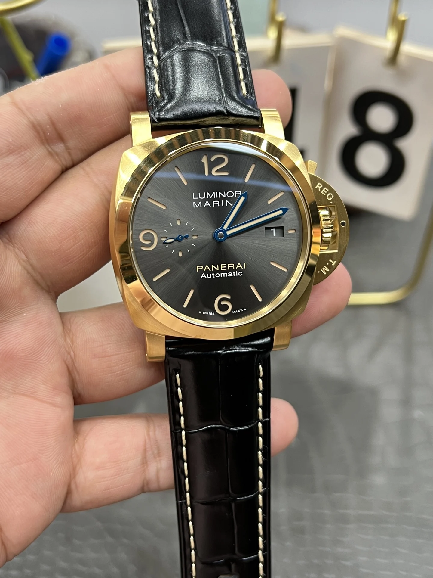 Panerai PAM01115 44mm — photographed off the sweep
