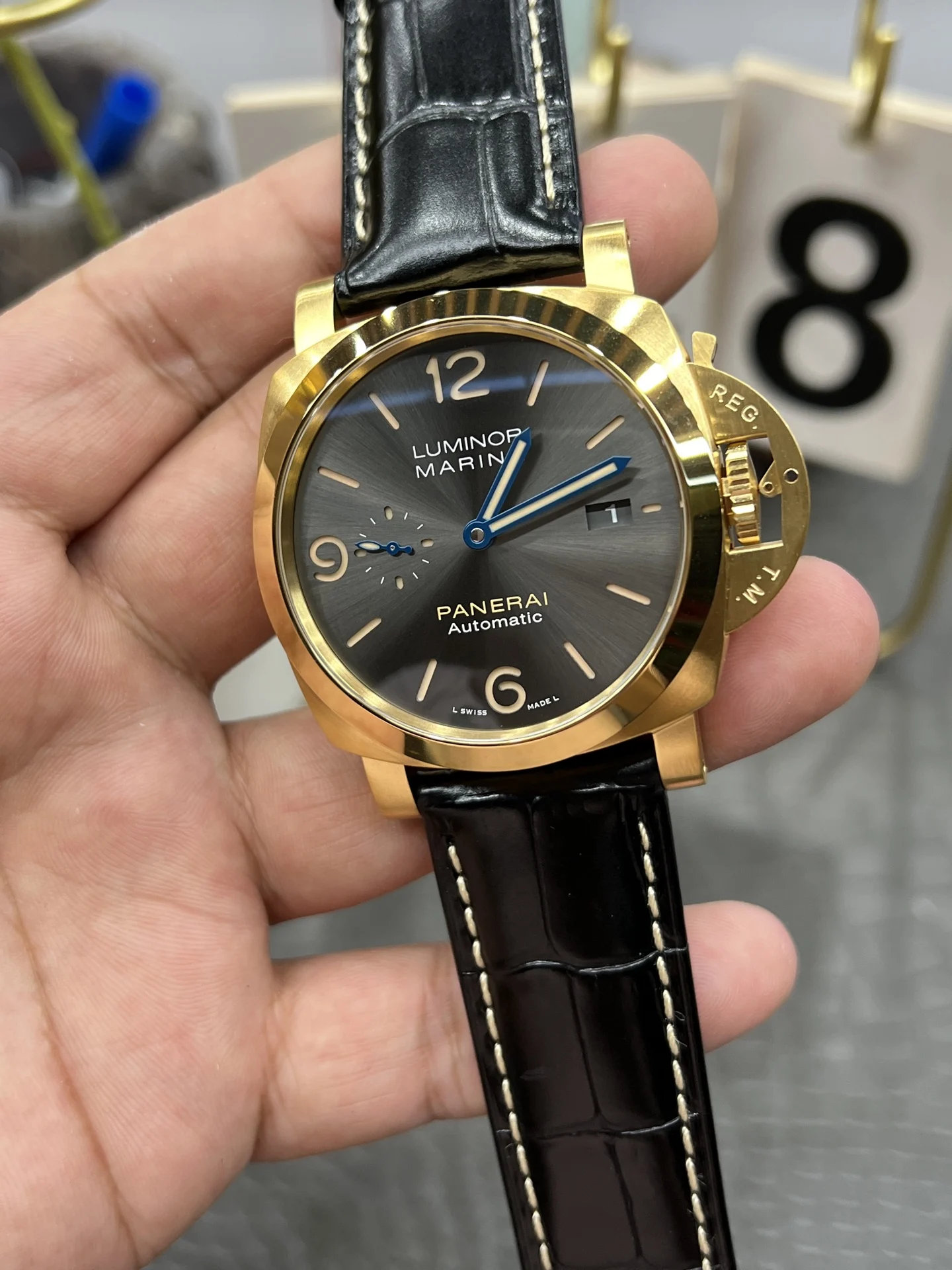 Panerai PAM01115 44mm — photographed off the sweep