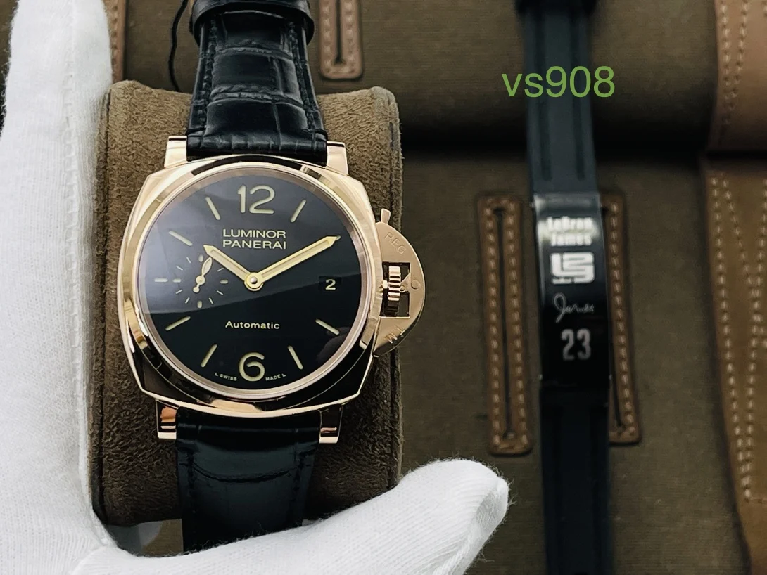 Panerai Rose Gold Red Dial — photographed off the sweep