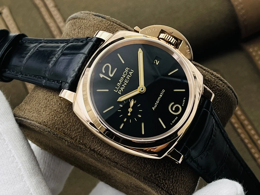 Panerai Rose Gold Red Dial — photographed off the sweep