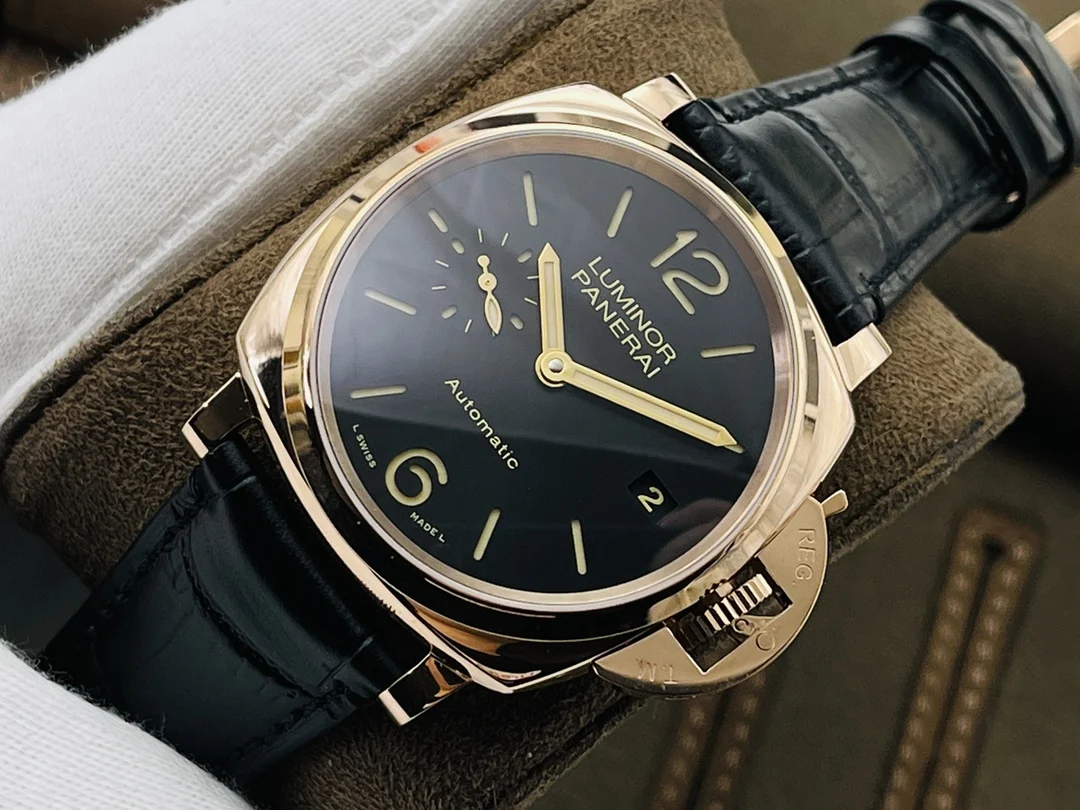 Panerai Rose Gold Red Dial — photographed off the sweep