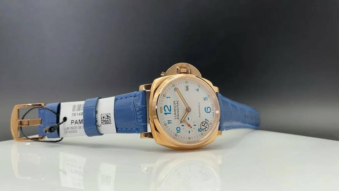 Panerai Rose Gold Red Dial — photographed off the sweep