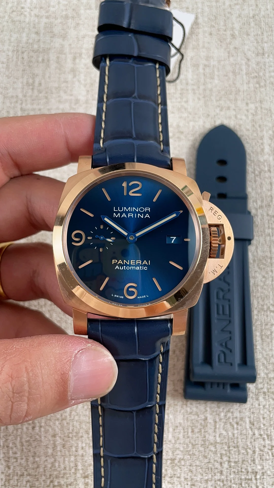 Panerai Rose Gold — photographed off the sweep