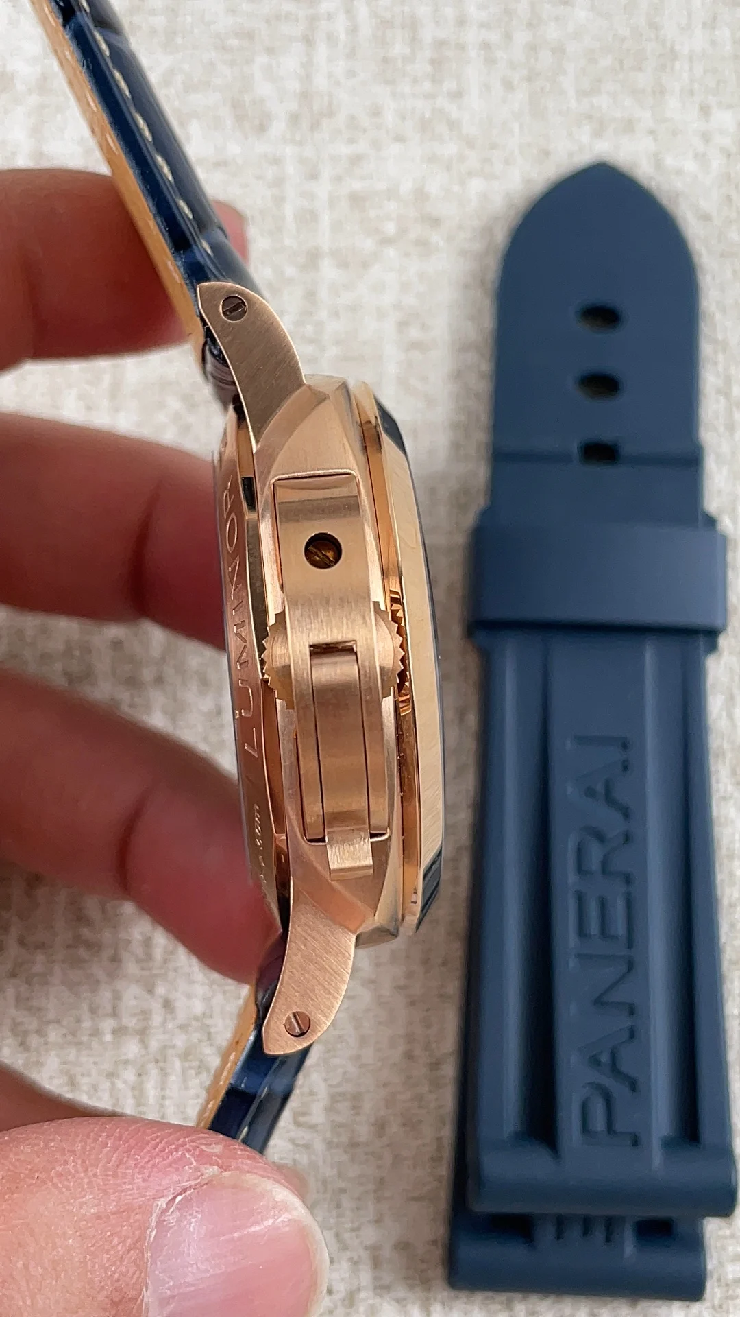 Panerai Rose Gold — photographed off the sweep