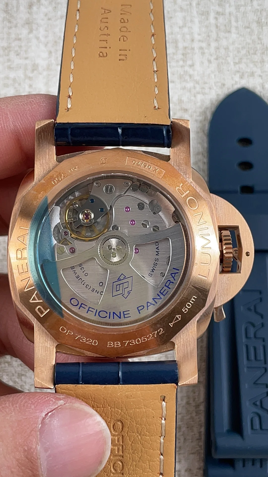 Panerai Rose Gold — photographed off the sweep