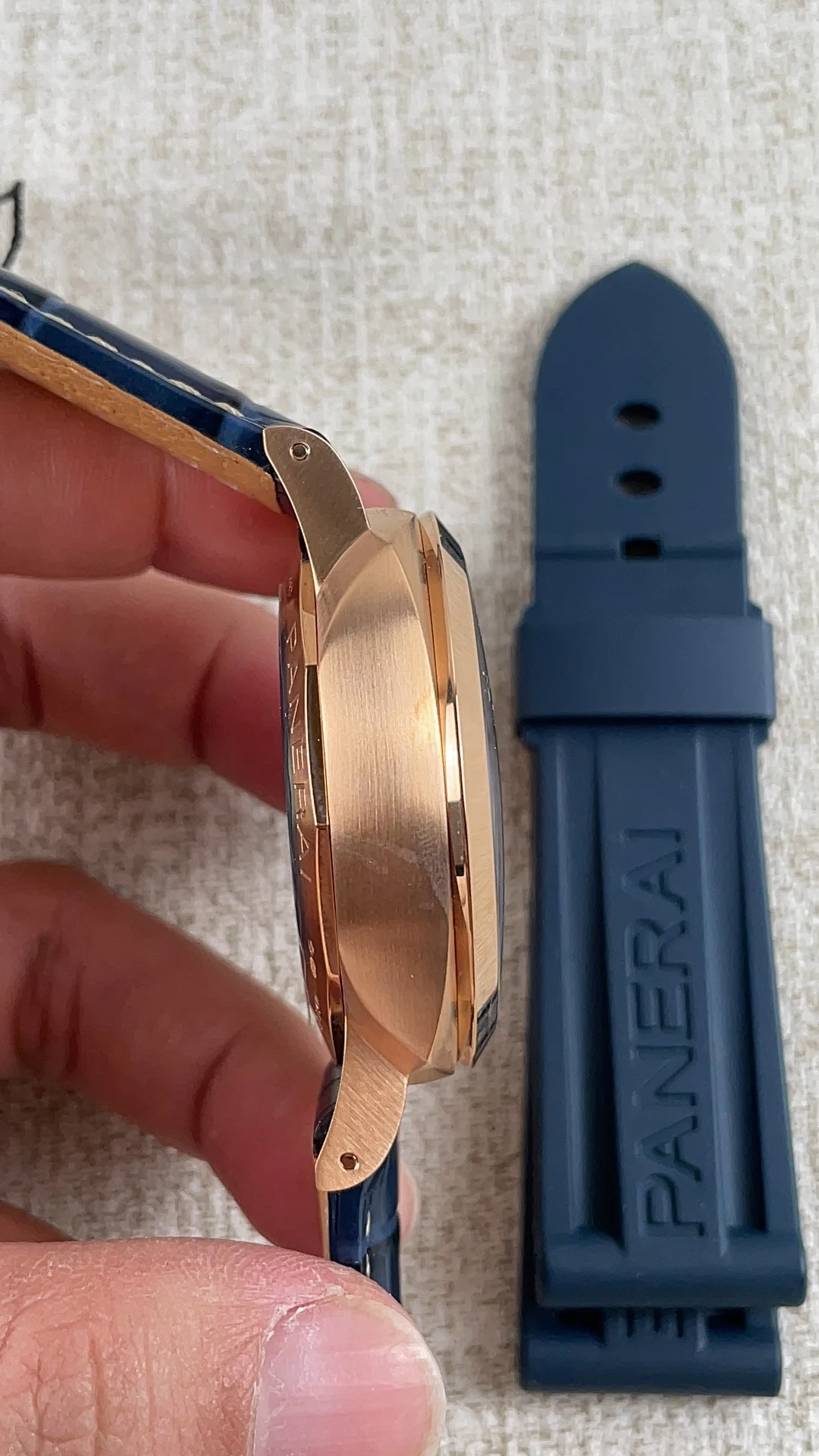 Panerai Rose Gold — photographed off the sweep